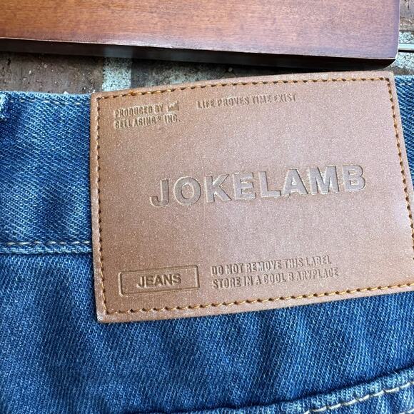 NWT Jokelamb M High Rise Wide Leg Cuffed Jeans Denim - Picture 5 of 5